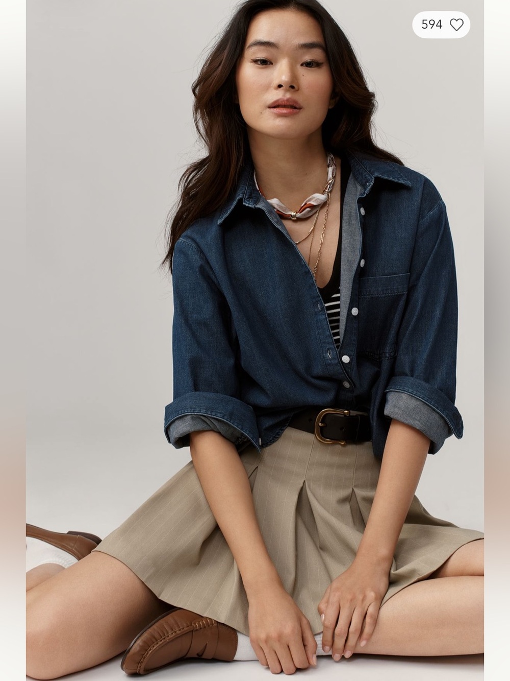 Anthropologie | Maeve Shrunken Bennet Denim
Buttondown Shirt